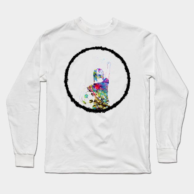 Soccer Player Long Sleeve T-Shirt by erzebeth